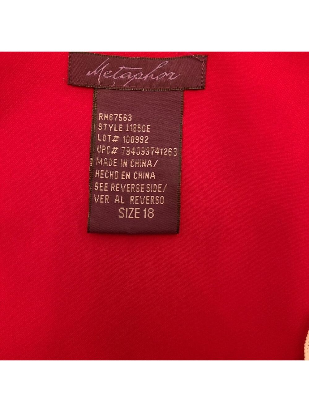 Metaphor Red Dress Size 18 - Picture 3 of 3